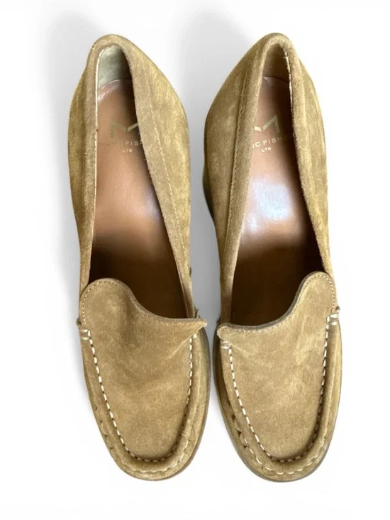 Marc Fisher Loafer Womens 8M Tan Suede Leather Chunky 4” Block Heel MLLINA NWOB - Picture 4 of 8